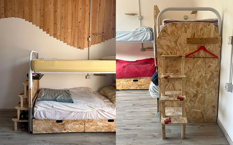 Ronnie Kommene an overview of the dorm in Camere d'aria 